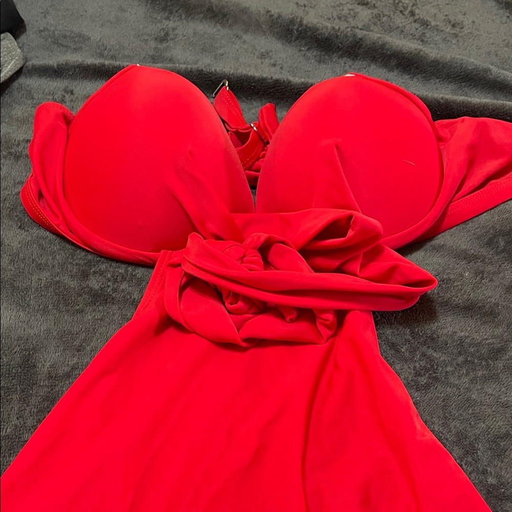 Elegant Red One-Piece Swimsuit